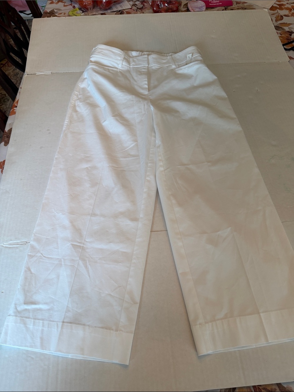 NWT Chico's Clean White Wide-Leg Crop Trousers size 6
